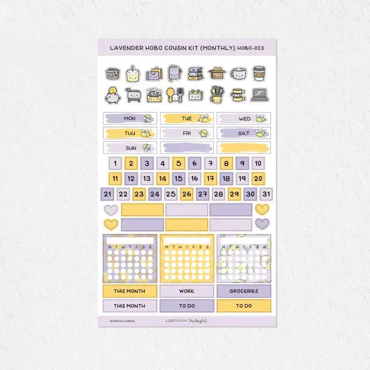 Honey Lavender Theme Hobonichi Weeks kit (Hubman and Chubgirl)