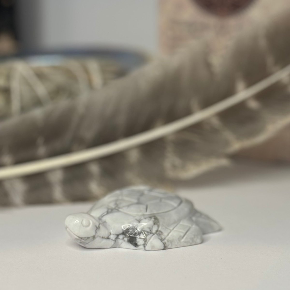 Howlite turtle Crystal - Witch, Pagan, Witchcraft, Altar, Spiritual