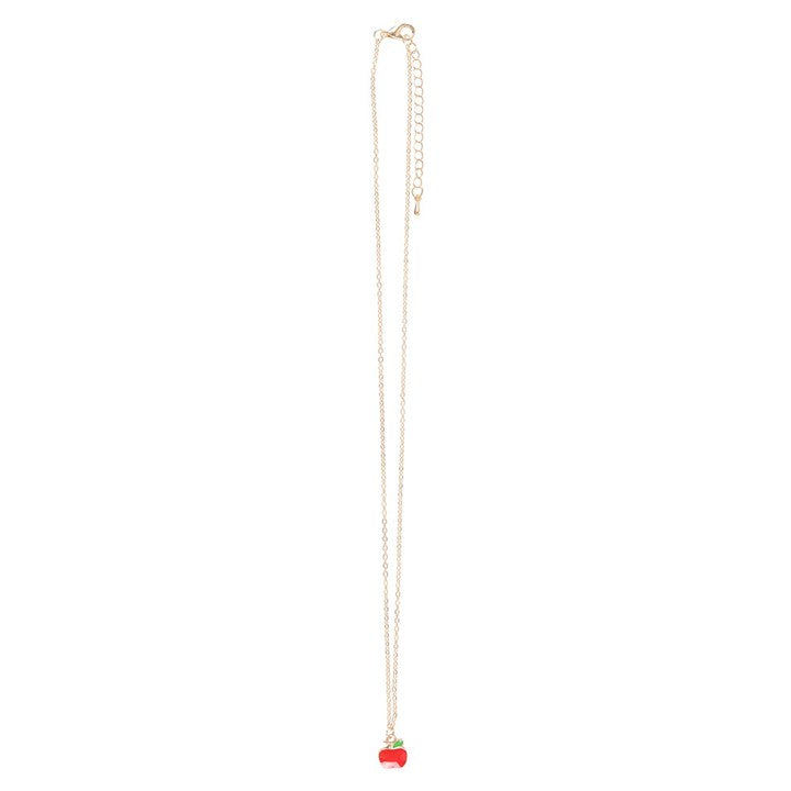 Best Teacher Apple Necklace on Greeting Card N/A