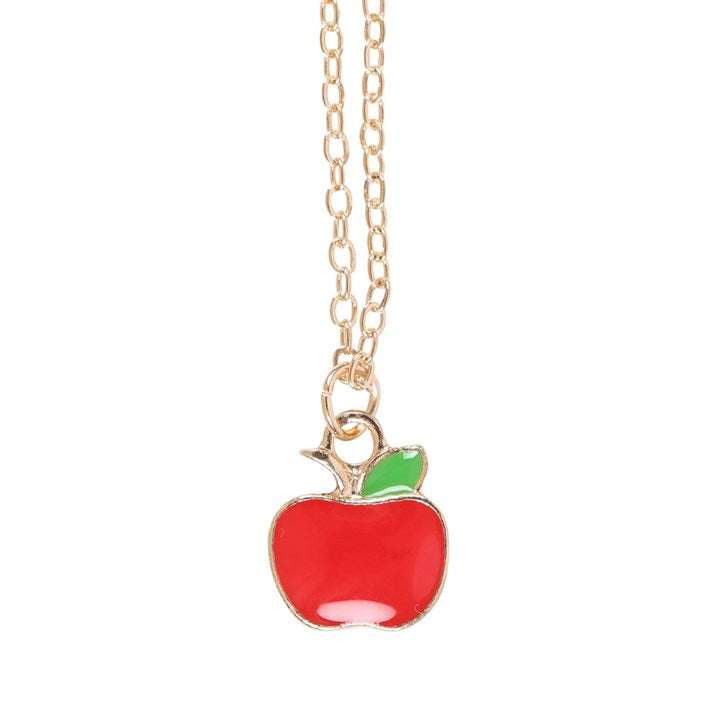 Best Teacher Apple Necklace on Greeting Card N/A
