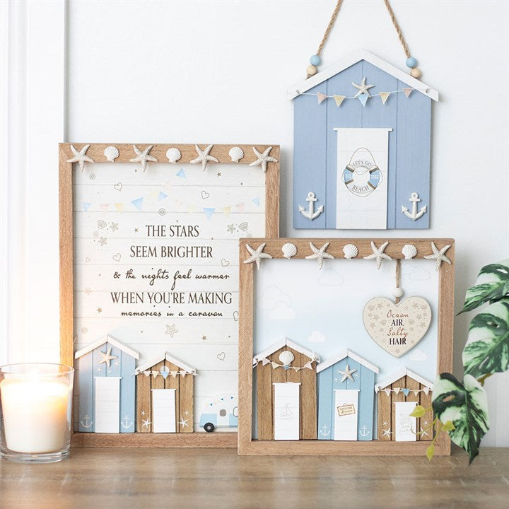 Ocean Air Salty Hair 3D Shell Beach Hut MDF Plaque N/A