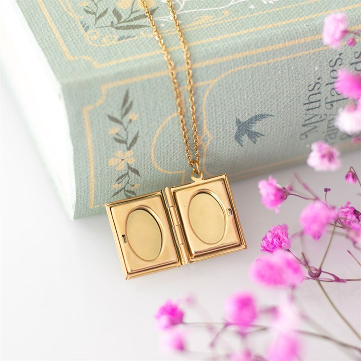 Book Shaped Locket Necklace in Gift Box N/A