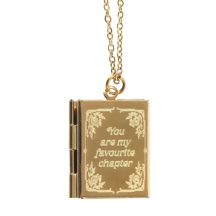Book Shaped Locket Necklace in Gift Box N/A