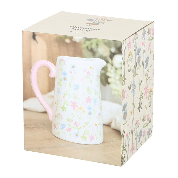 Floral Print Ceramic Flower Jug N/A