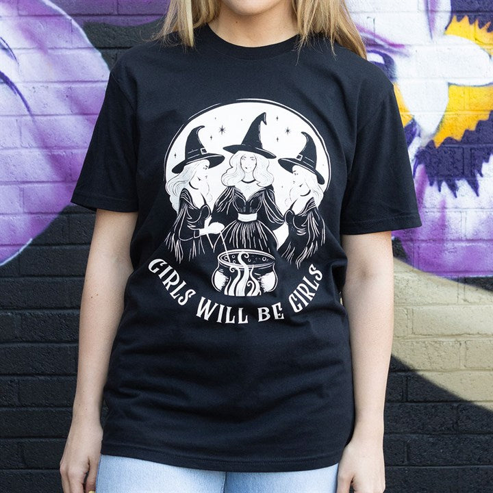 Girls Will Be Girls Witchy Unisex T-shirt Size L N/A