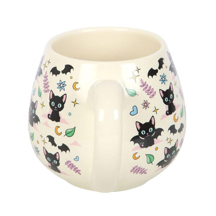 Cute and Creepy Cat Print Rounded Mug N/A