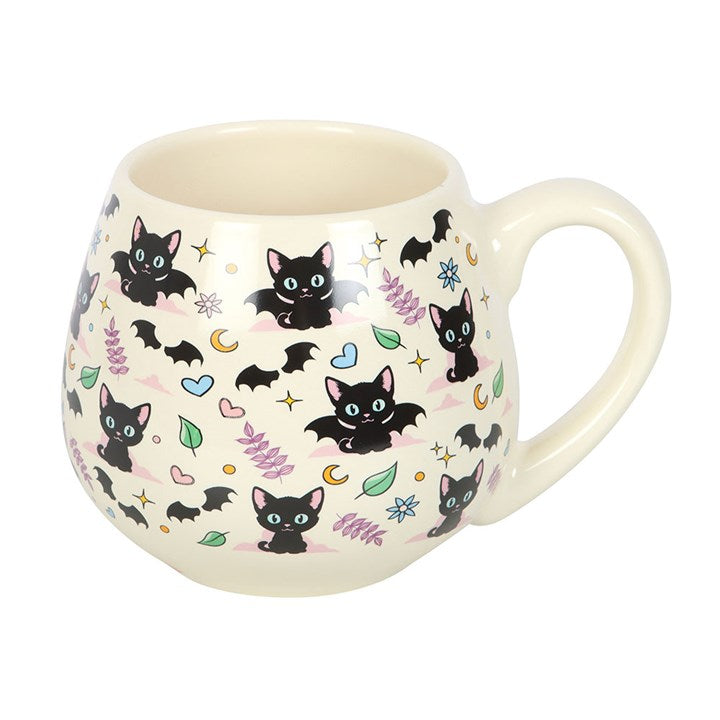 Cute and Creepy Cat Print Rounded Mug N/A