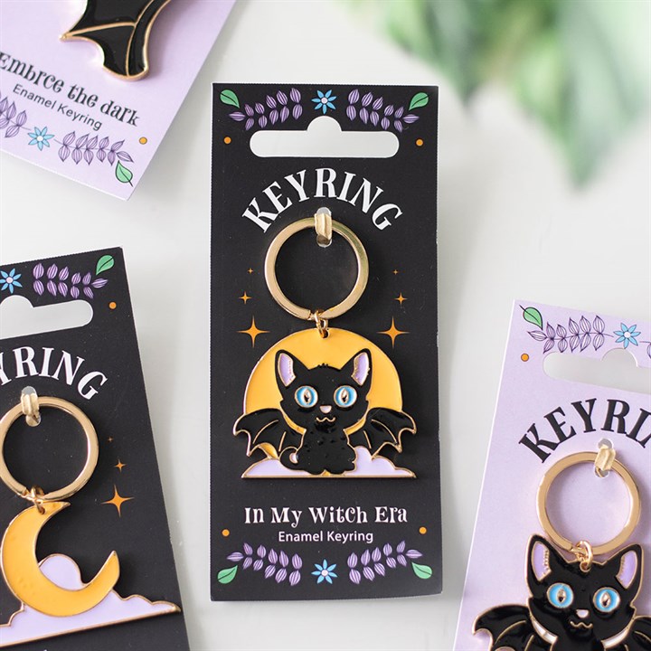 In My Witch Era Cat and Moon Enamel Keyring N/A