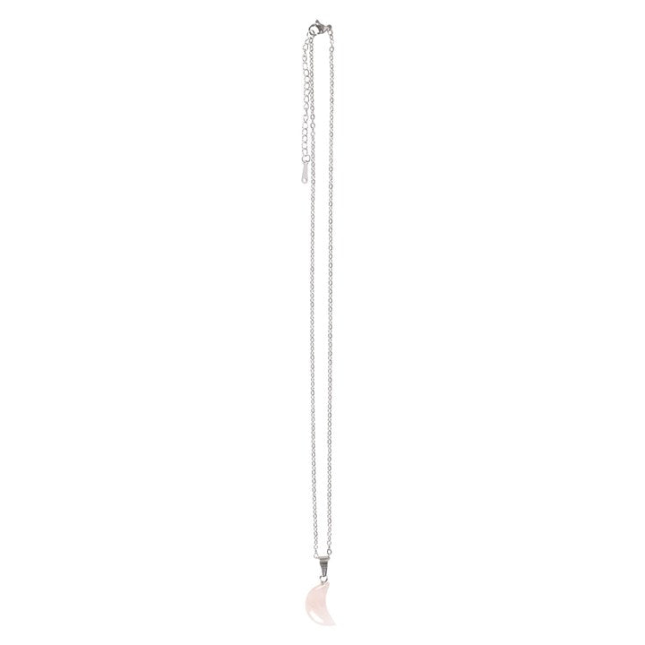 Rose Quartz Crystal Moon Necklace on Greeting Card N/A