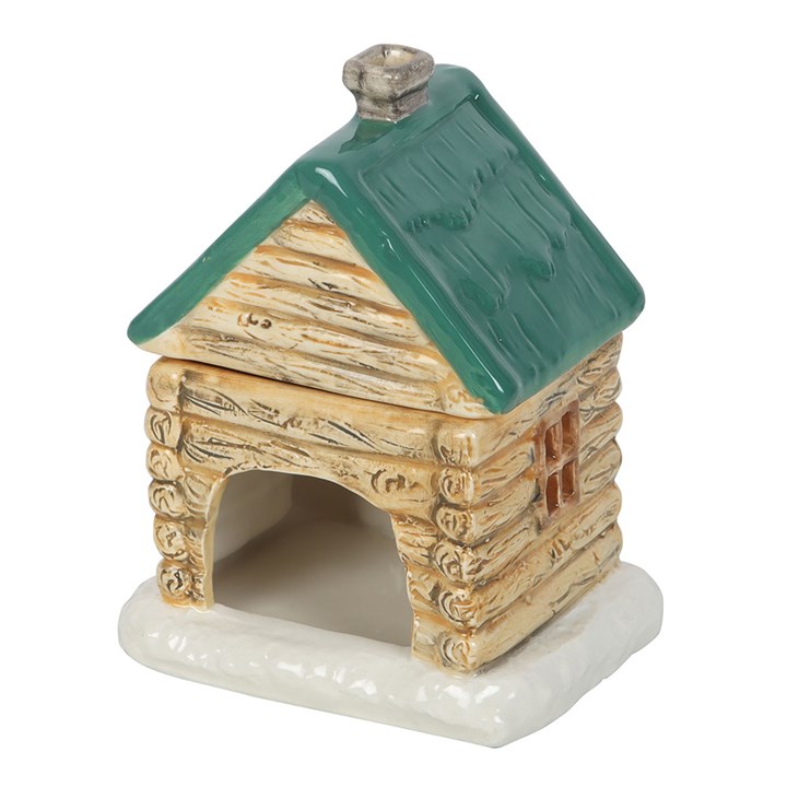 Cabin Ski Chalet Oil Burner Back Brown Blue