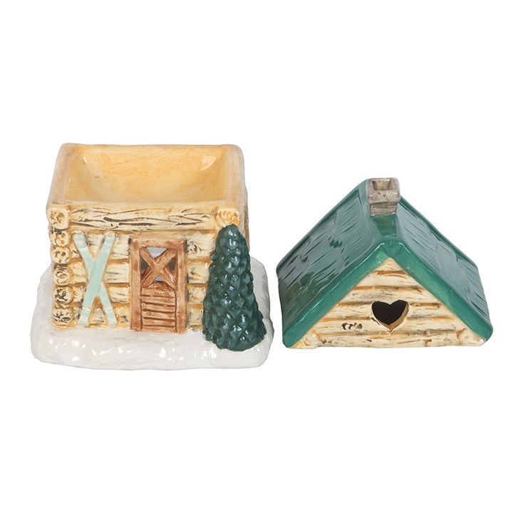 Cabin Ski Chalet Oil Burner Top Off Brown Blue