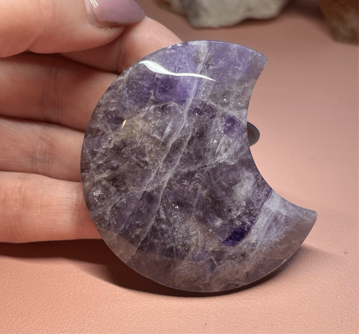 Dream Amethyst Moon Crystal - Witch, Pagan, Witchcraft, Spiritual