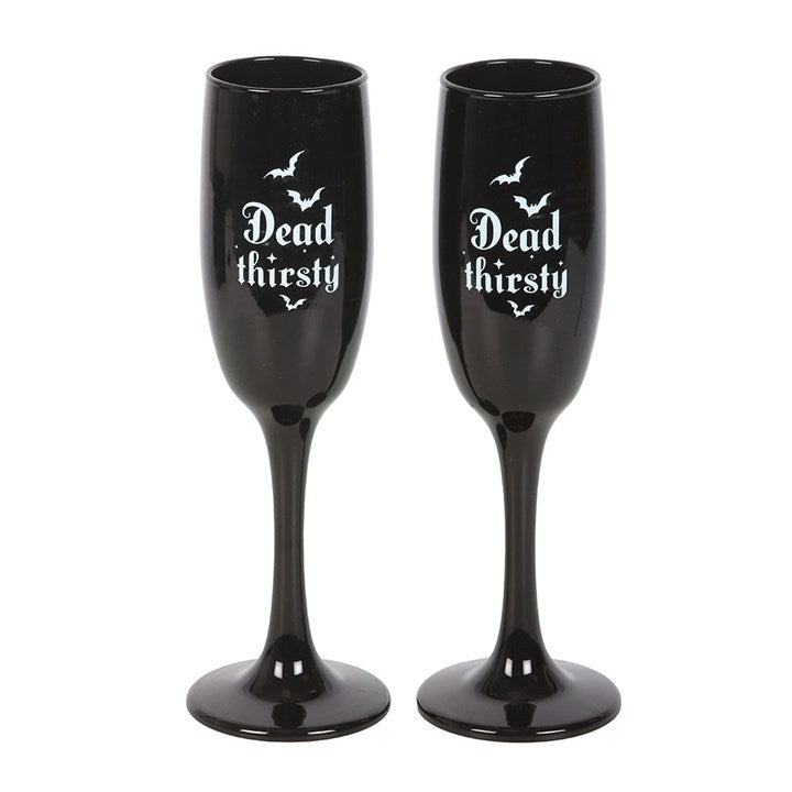 Set of 2 Dead Thirsty Champagne Flutes N/A