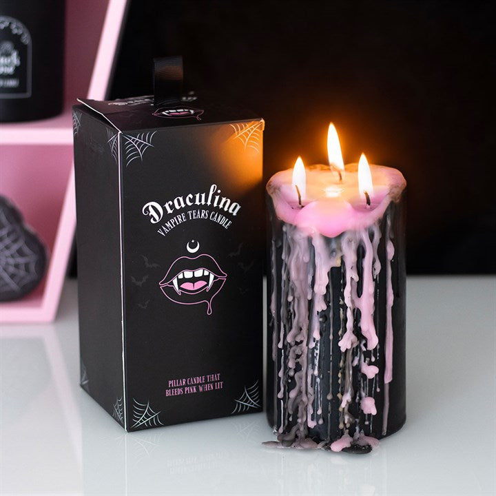 Large Pink Vampire Tears Pillar Candle N/A