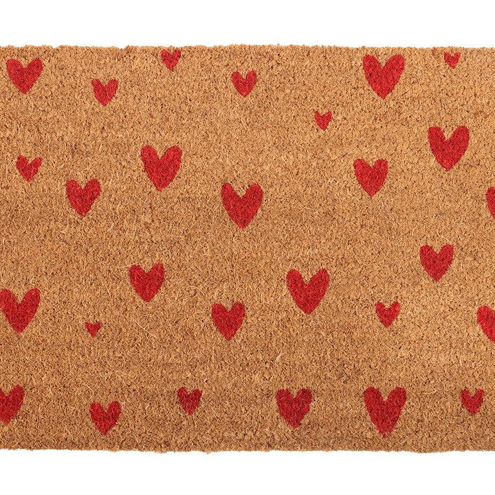 Natural Red Love Heart Doormat N/A