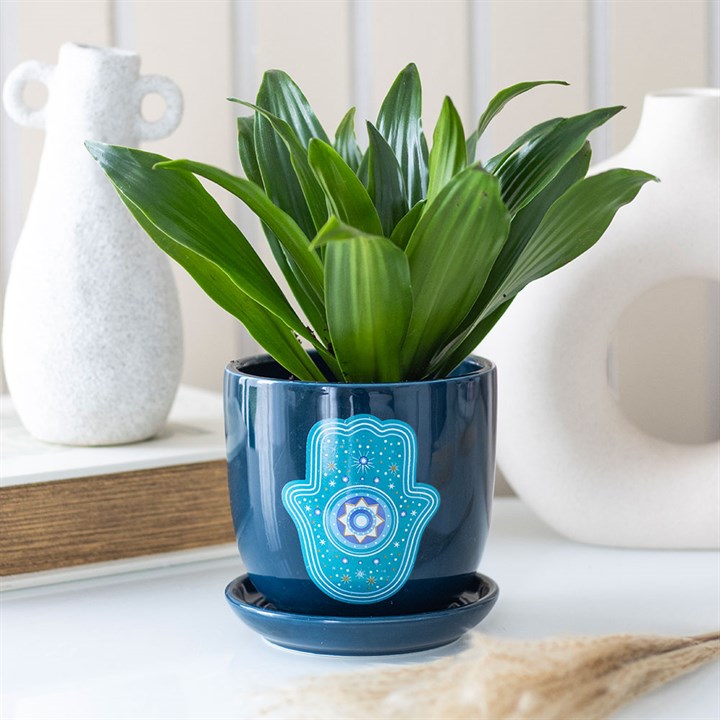 Hand of Hamsa Ceramic Plant Pot N/A