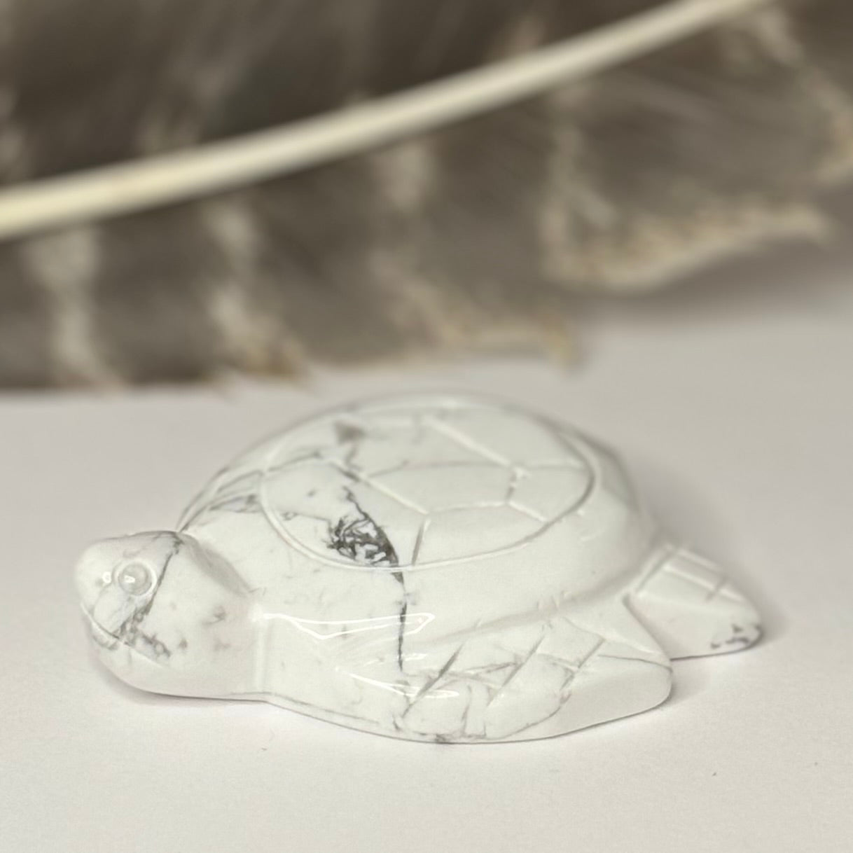 Howlite turtle Crystal - Witch, Pagan, Witchcraft, Altar, Spiritual