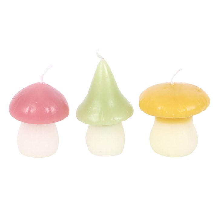 Set of 3 Pastel Mushroom Candles N/A
