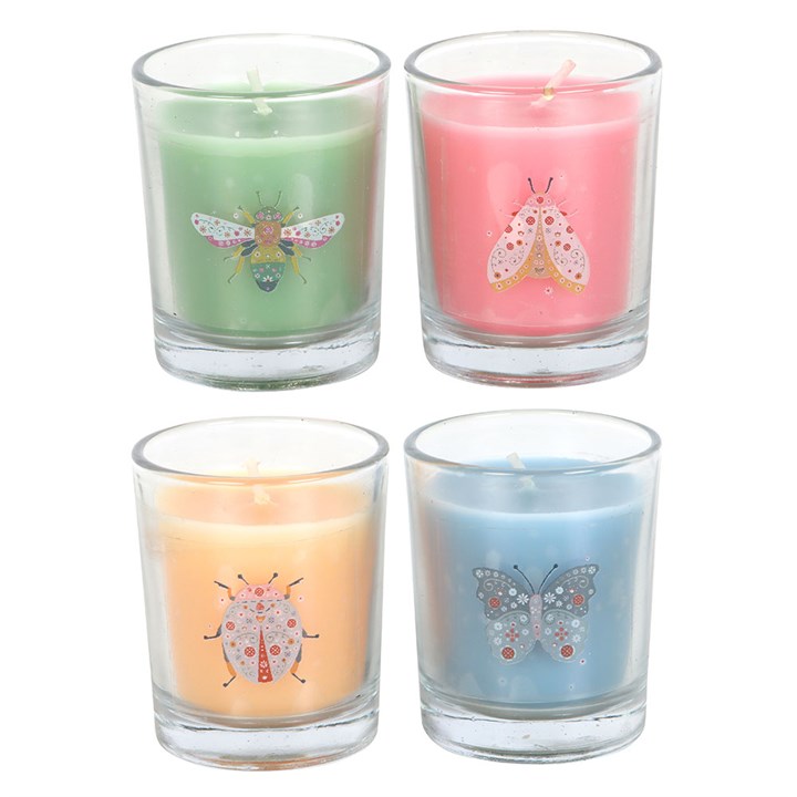 Set of 4 Floral Bug Mandarin & Bergamot Candles N/A