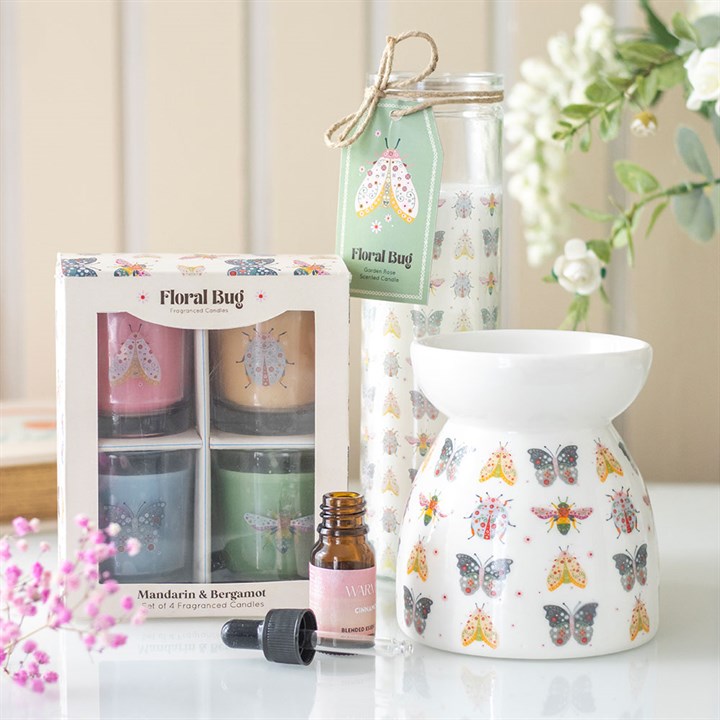 Set of 4 Floral Bug Mandarin & Bergamot Candles N/A