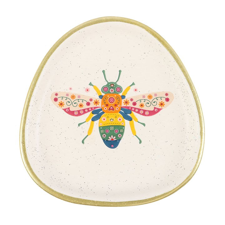 Floral Bee Trinket Dish N/A