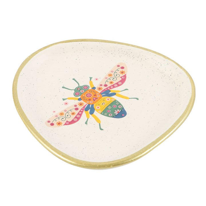 Floral Bee Trinket Dish N/A