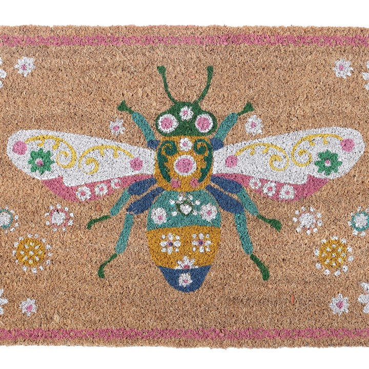 Natural Floral Bee Doormat N/A