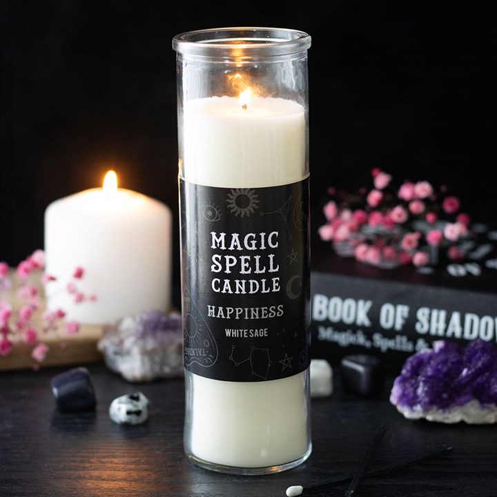 Happiness White Sage Magic Spell Tube Candle N/A