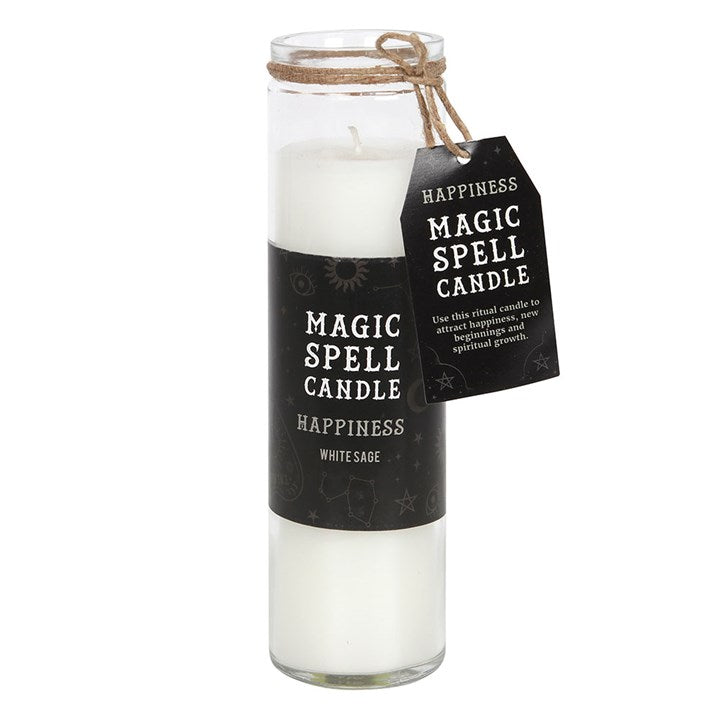 Happiness White Sage Magic Spell Tube Candle N/A