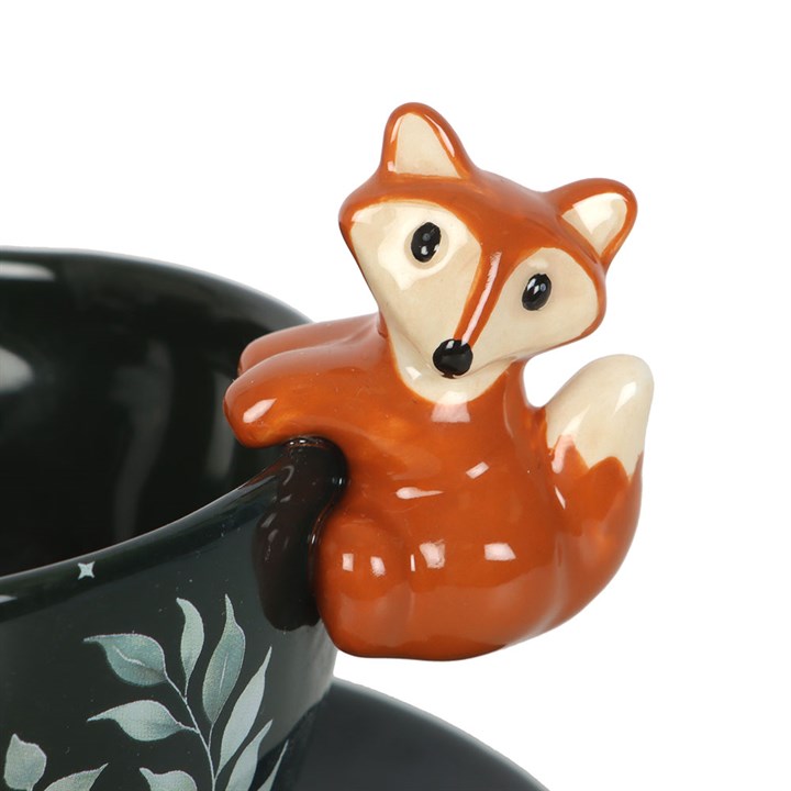 Green Forest Teacup with Fox N/A