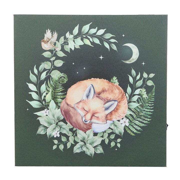 Sleeping Fox Light Up Canvas Plaque N/A