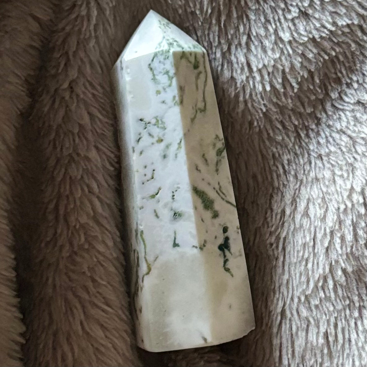 Moss agate tower Crystal - Witch, Pagan, Witchcraft, Spiritual