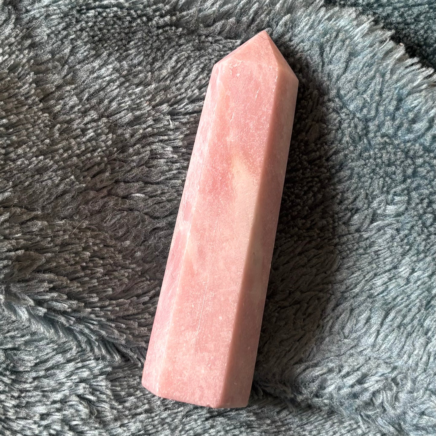 Pink opal tower Crystal - Witch, Pagan, Witchcraft, Altar, Spiritual