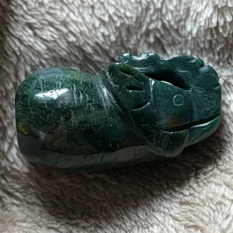Moss agate elephant Crystal - Witch, Pagan, Witchcraft, Spiritual