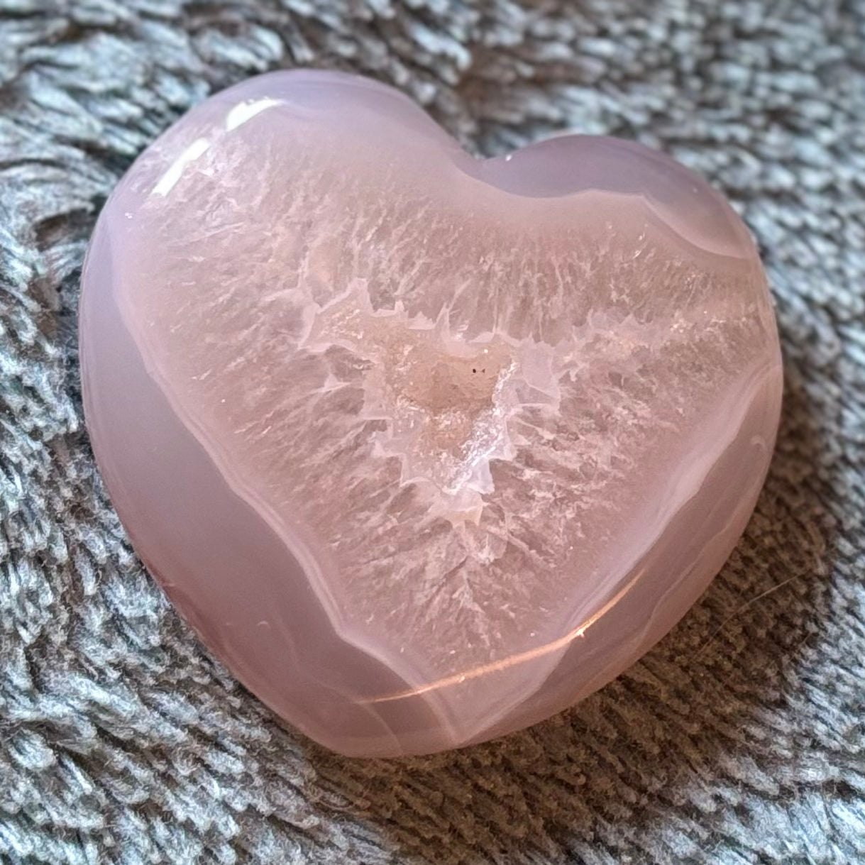 Blue lace agate heart Crystal - Witch, Pagan, Witchcraft, Altar, Spiritual