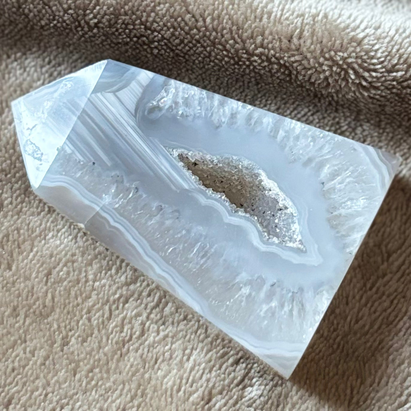 Druzy lace agate tower Crystal - Witch, Pagan, Witchcraft, Spiritual