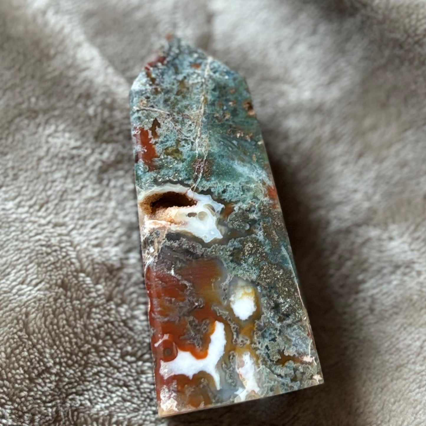 Druzy Moss agate tower Crystal - Witch, Pagan, Witchcraft, Spiritual