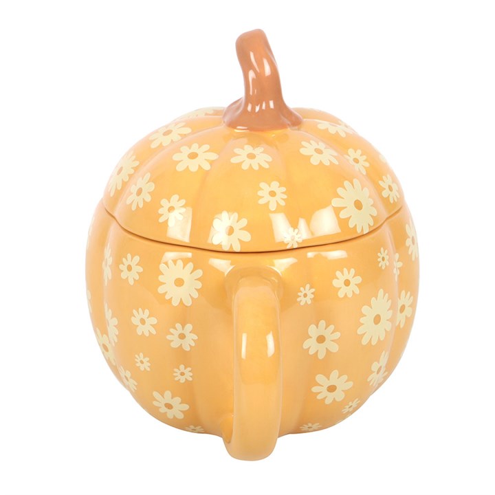 Groovy Floral Pumpkin Lidded Mug N/A