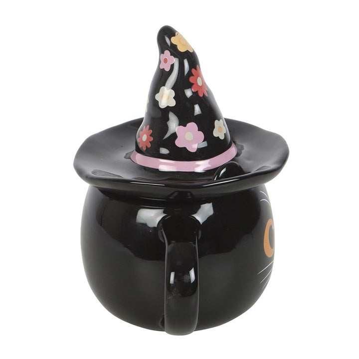 Groovy Witch Cat Lidded Mug N/A