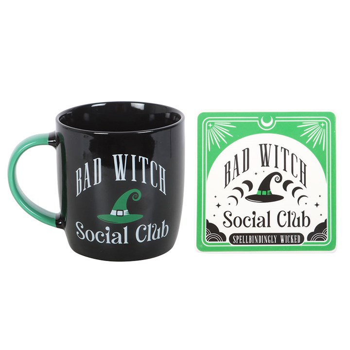 Bad Witch Social Club Mug and Coaster Set N/A