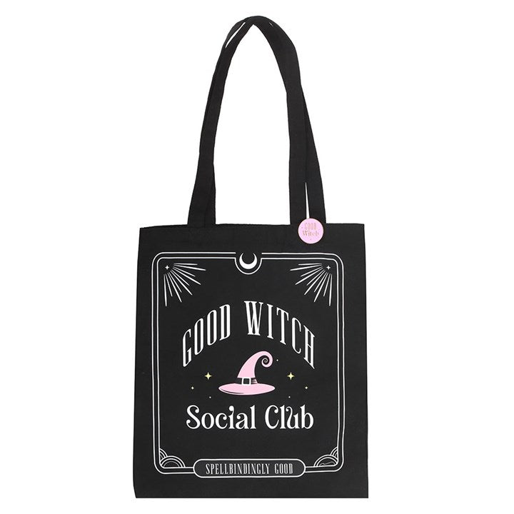 Good Witch Social Club Polycotton Tote Bag with Pin Badge N/A