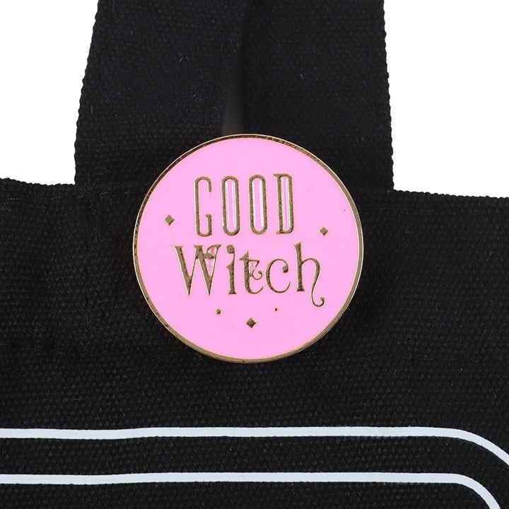 Good Witch Social Club Polycotton Tote Bag with Pin Badge N/A
