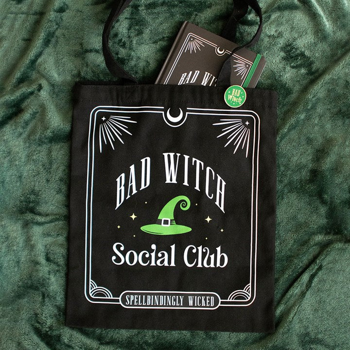 Bad Witch Social Club Polycotton Tote Bag with Pin Badge N/A