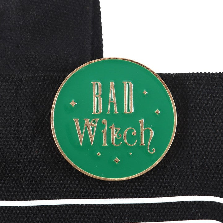 Bad Witch Social Club Polycotton Tote Bag with Pin Badge N/A