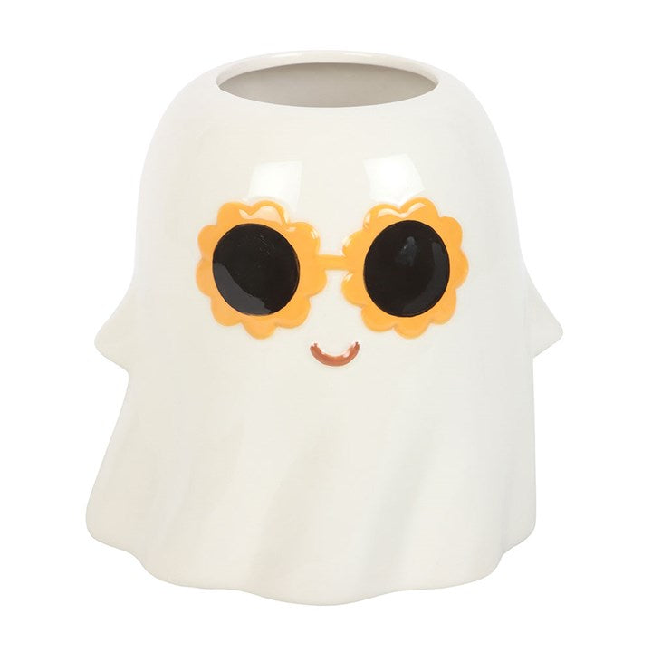 Groovy Ghost Vase Front White Orange