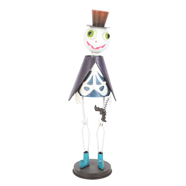 Metal Skeleton Ornament with Top Hat N/A