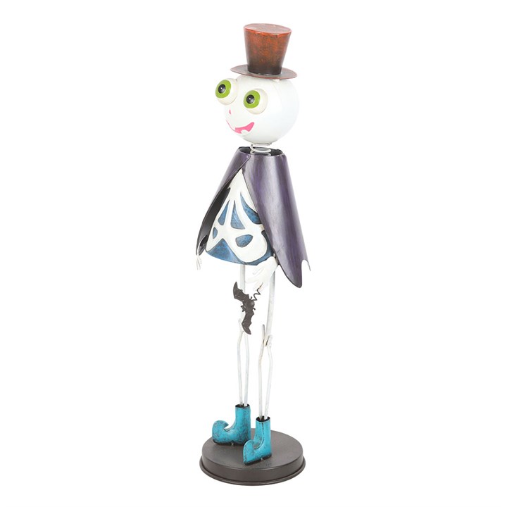 Metal Skeleton Ornament with Top Hat N/A