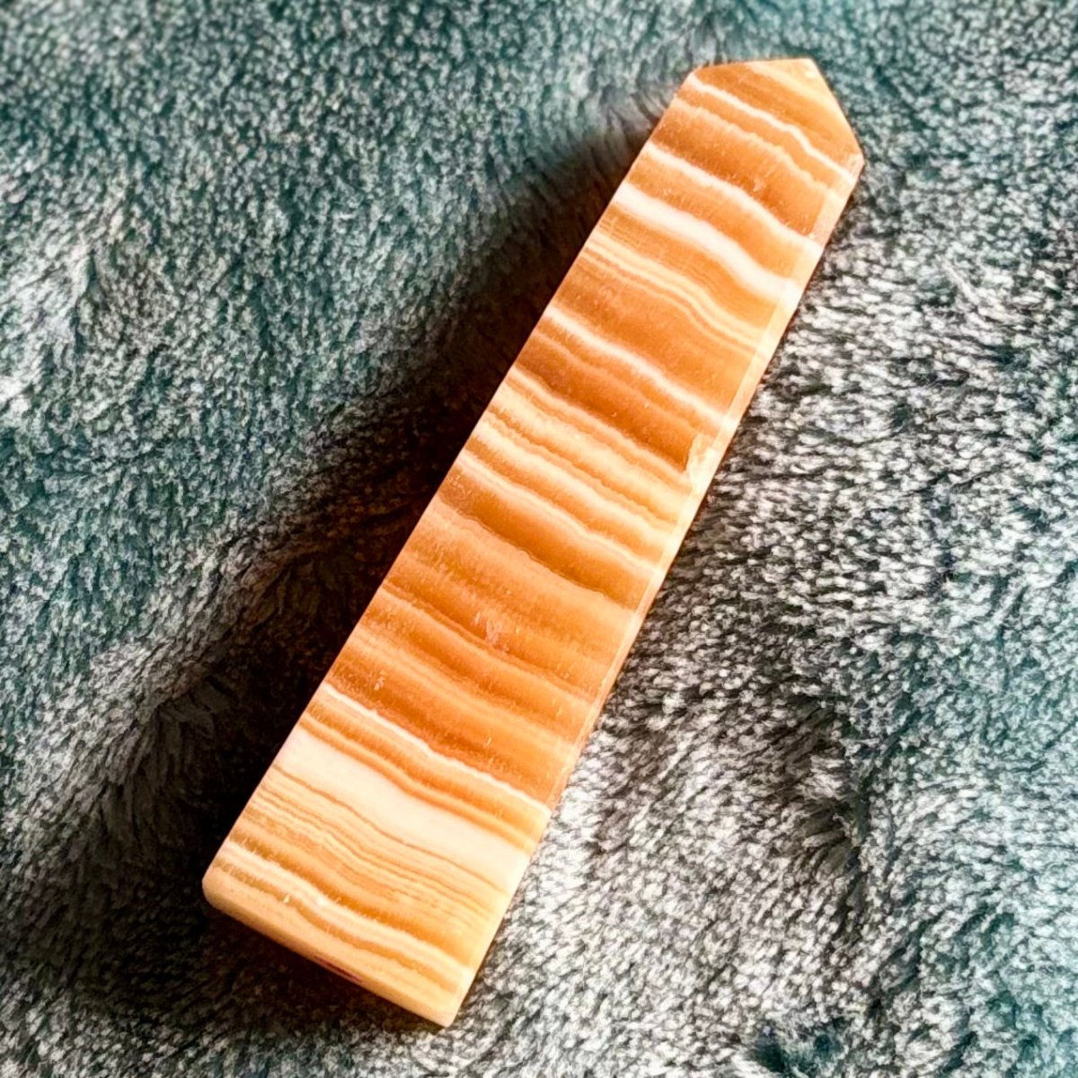 Orange banded calcite tower Crystal - Witch, Pagan, Witchcraft, Spiritual