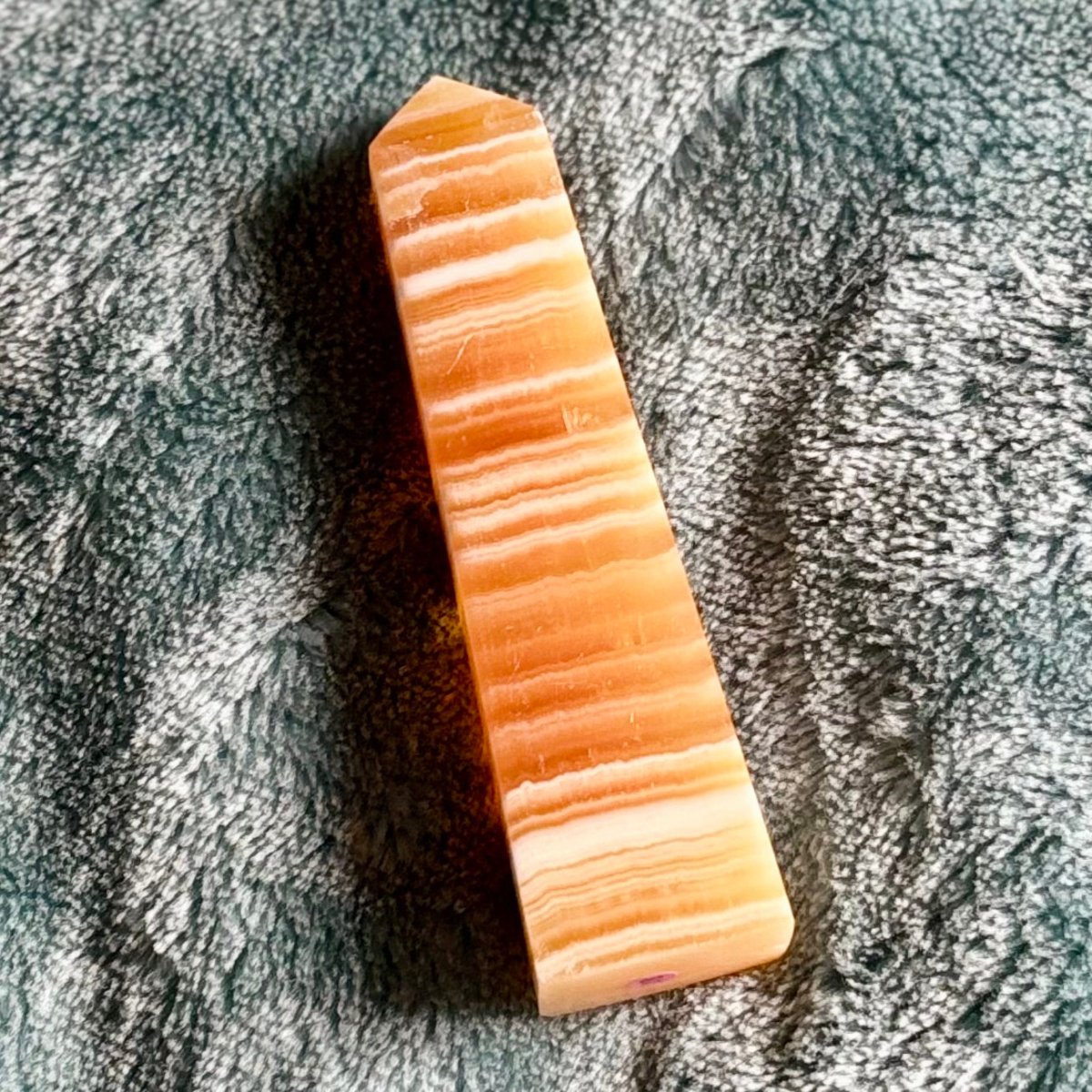 Orange banded calcite tower Crystal - Witch, Pagan, Witchcraft, Spiritual