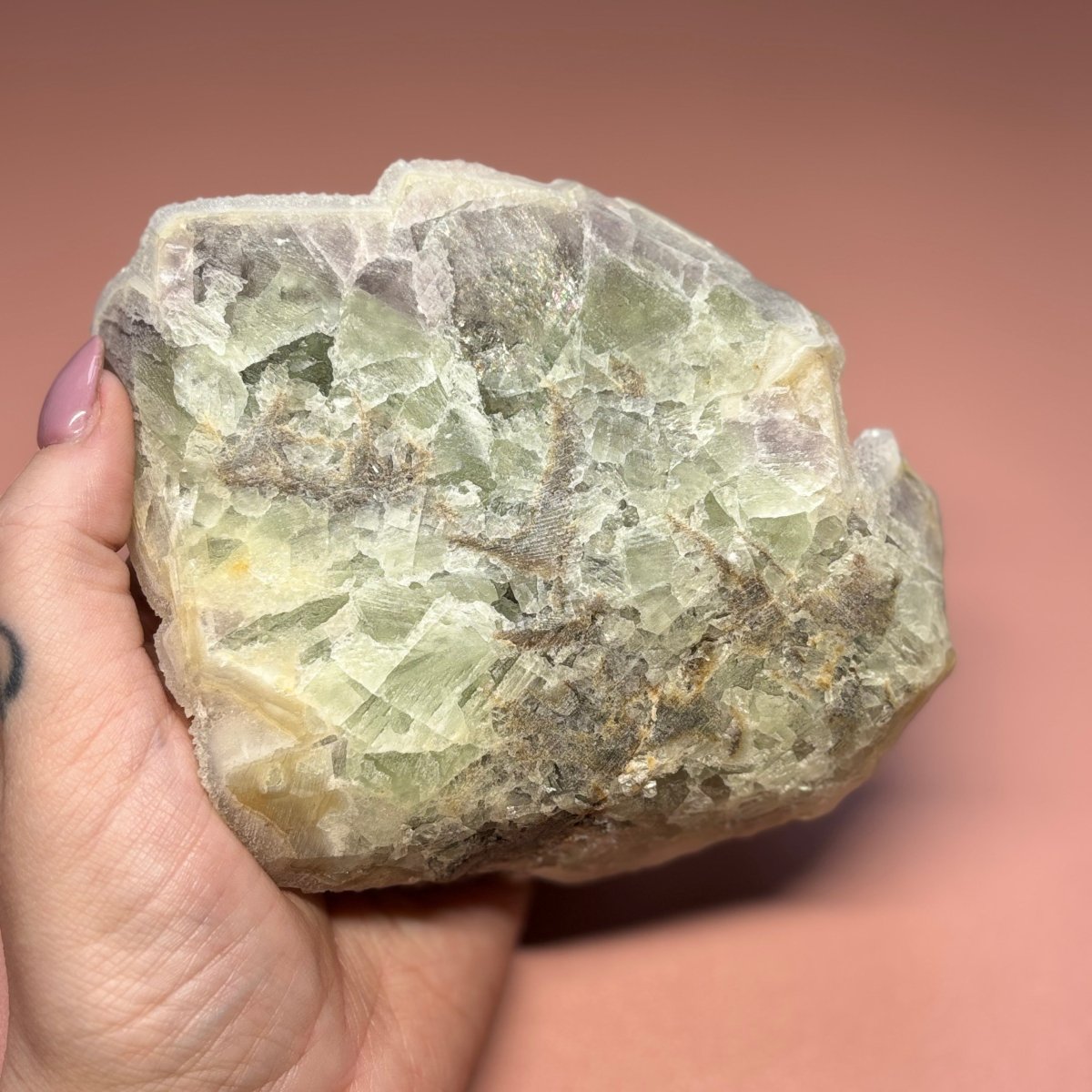 Sugar Fluorite Raw Crystal - Witch, Pagan, Witchcraft, Spiritual